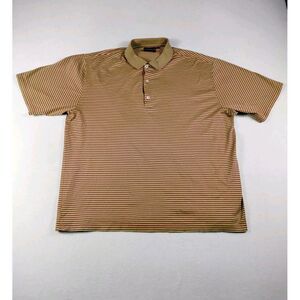 Bobby Jones Golf Polo Shirt Green Striped Shirt Mens XL Short Sleeves‎